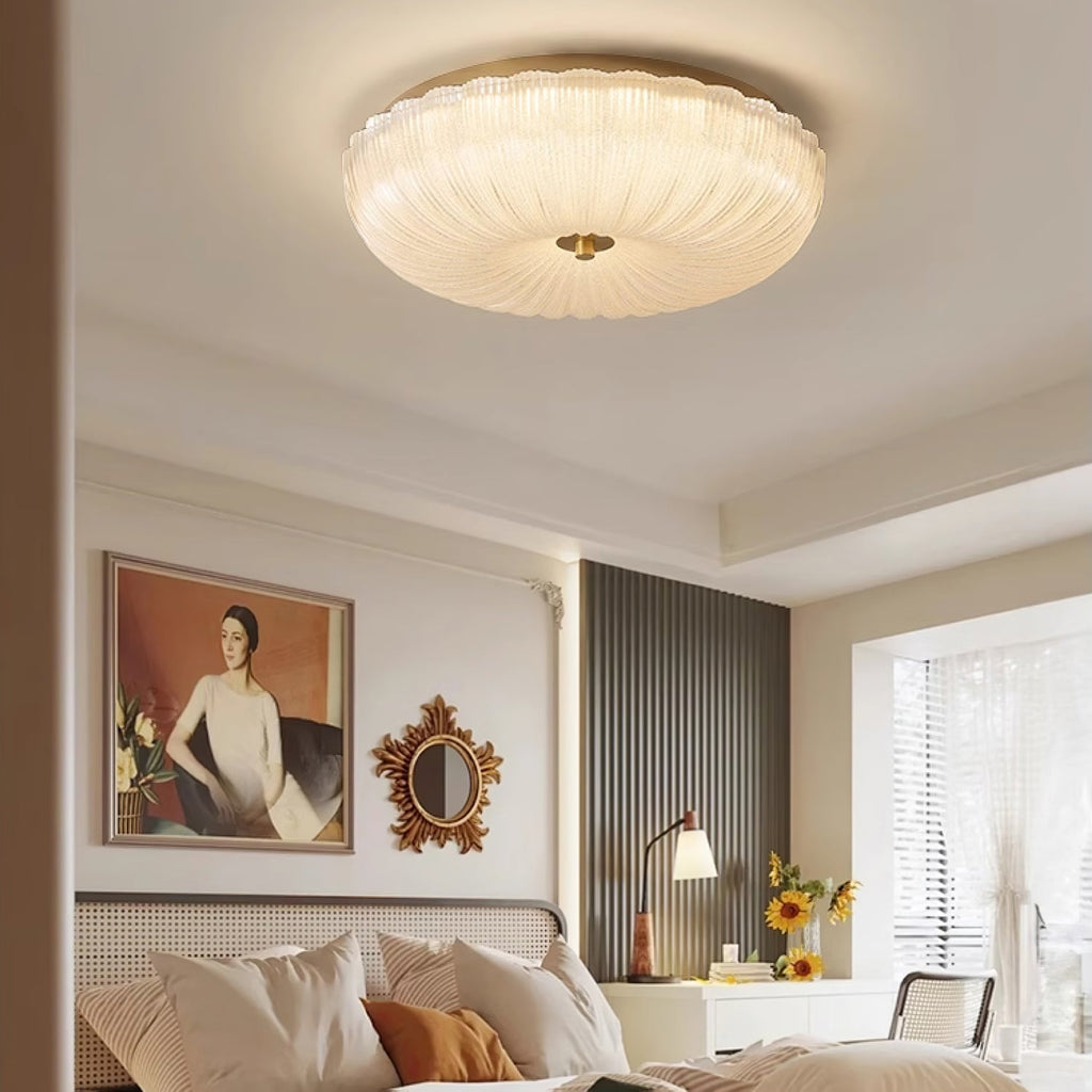 Halo Ceiling Light Ripple Glass – Modern Home Decor, Ambient Lighting