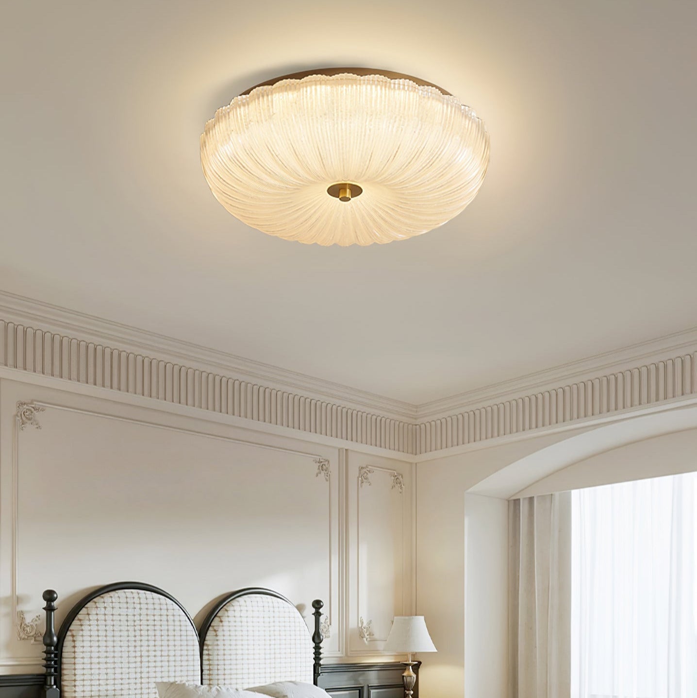 Halo Ceiling Light Ripple Glass – Modern Home Decor, Ambient Lighting
