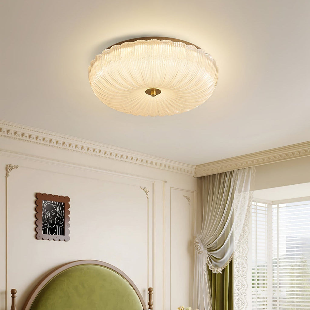 Halo Ceiling Light Ripple Glass – Modern Home Decor, Ambient Lighting