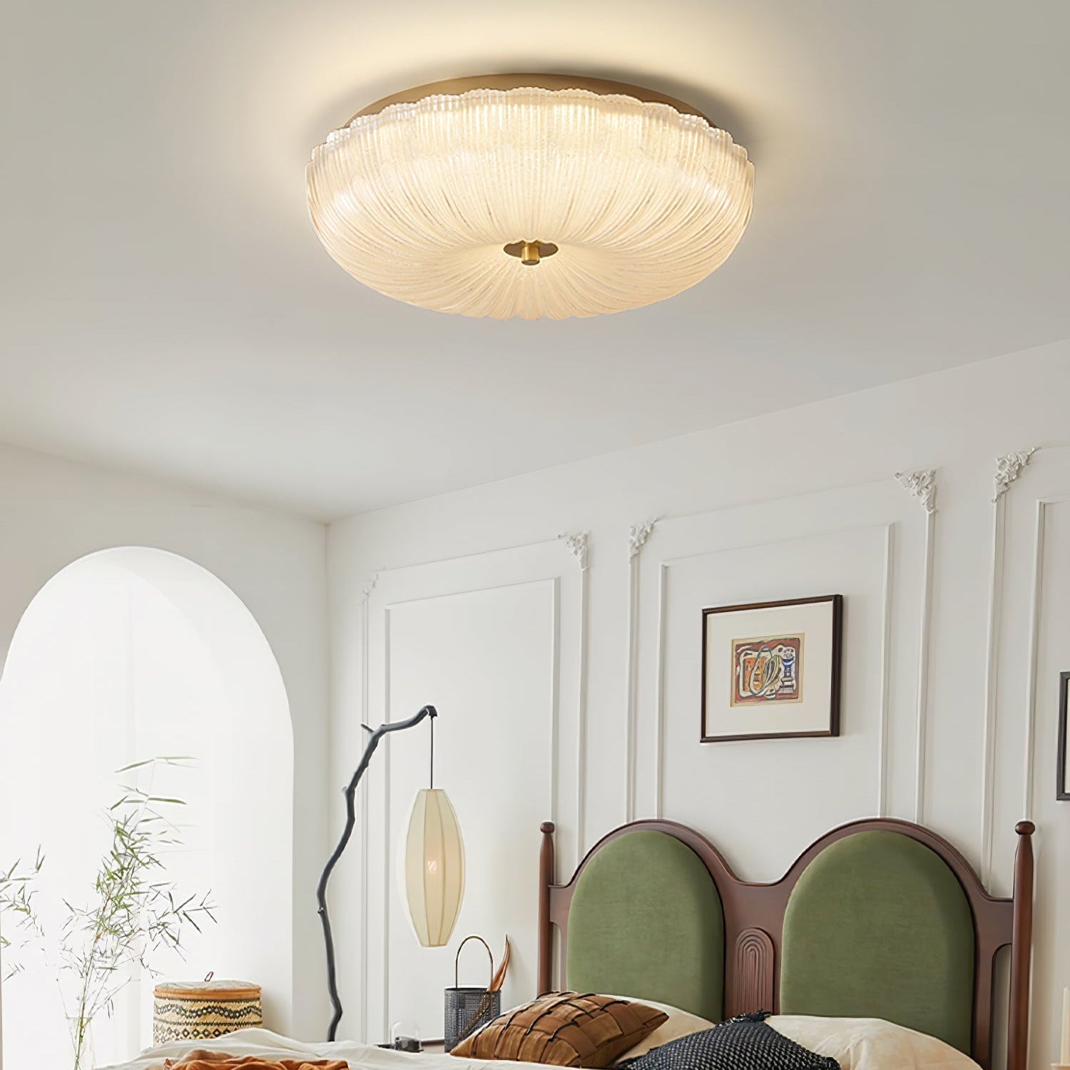 Halo Ceiling Light Ripple Glass – Modern Home Decor, Ambient Lighting