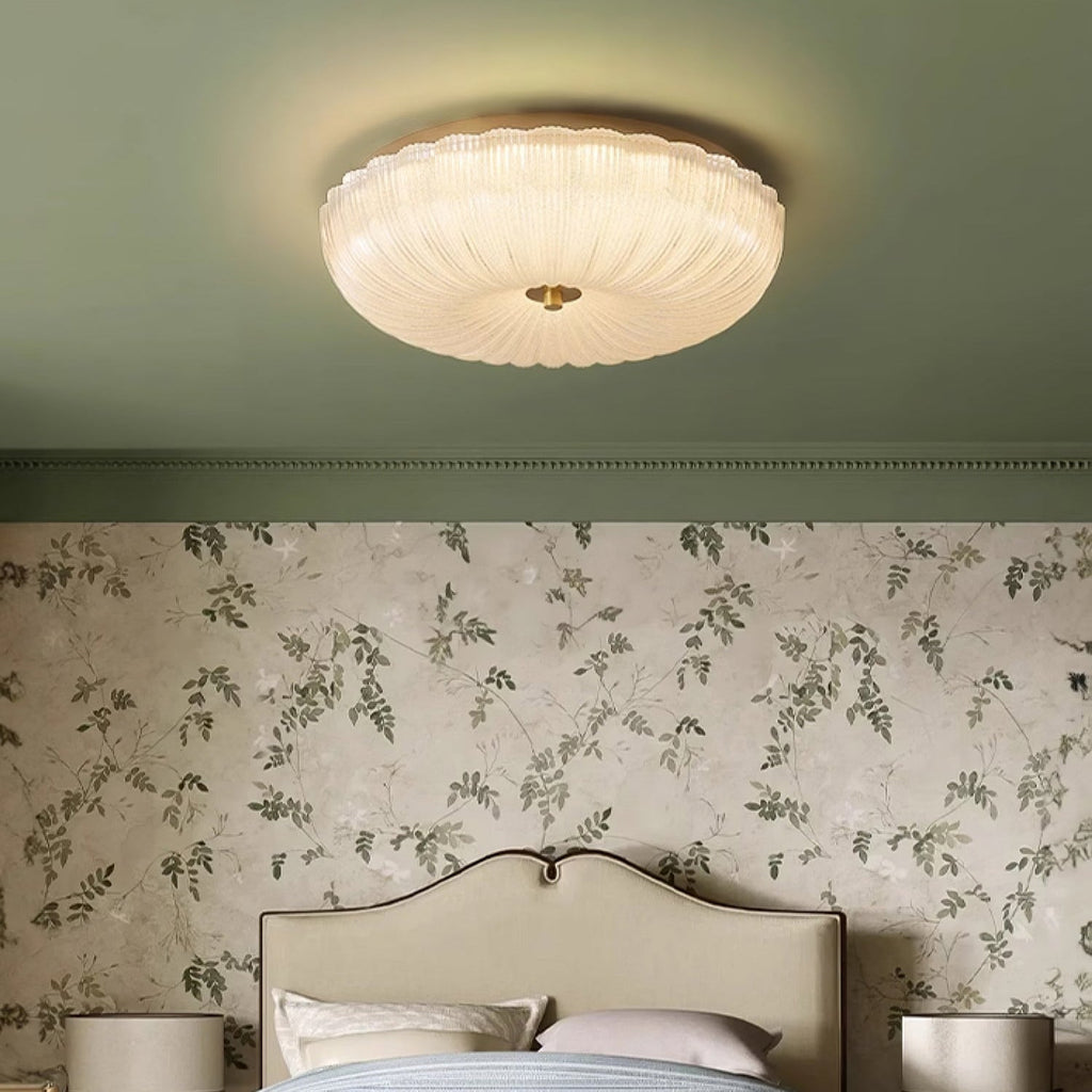 Halo Ceiling Light Ripple Glass – Modern Home Decor, Ambient Lighting