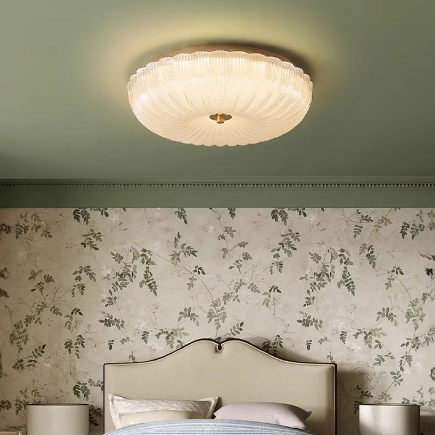 Halo Ceiling Light Ripple Glass – Modern Home Decor, Ambient Lighting
