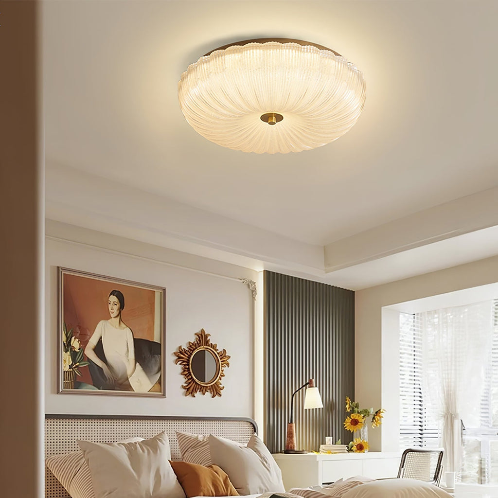 Halo Ceiling Light Ripple Glass – Modern Home Decor, Ambient Lighting