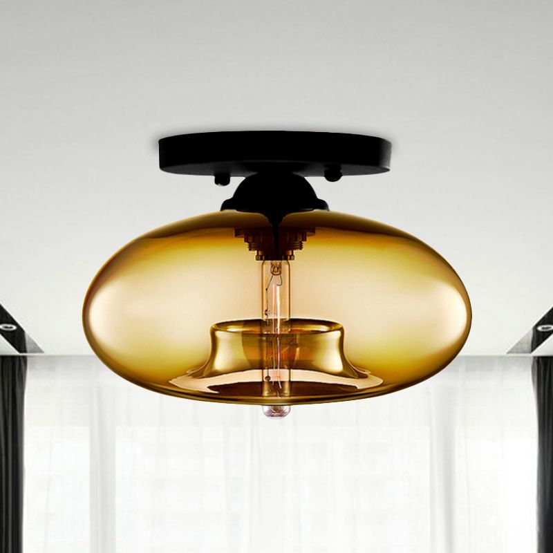Industrial Art Deco Globe Flush Mount Ceiling Light – Living Room, Home Decor