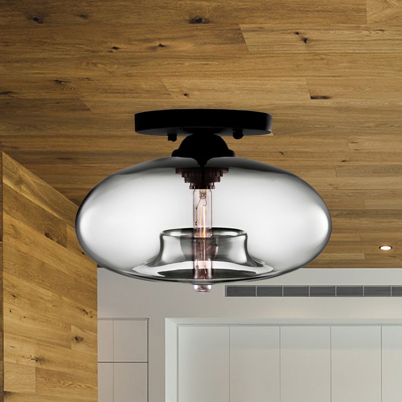 Industrial Art Deco Globe Flush Mount Ceiling Light – Living Room, Home Decor