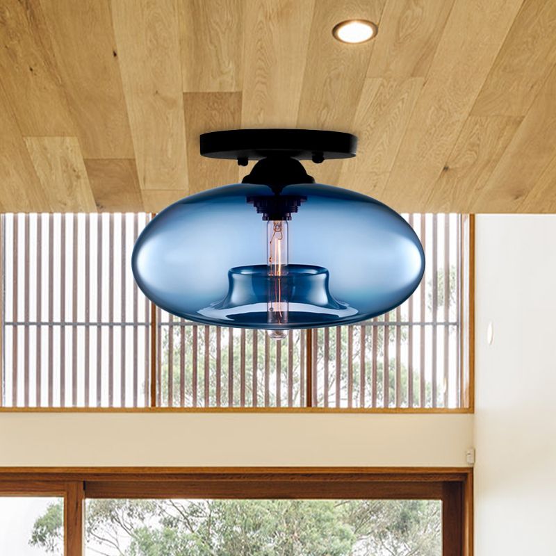 Industrial Art Deco Globe Flush Mount Ceiling Light – Living Room, Home Decor