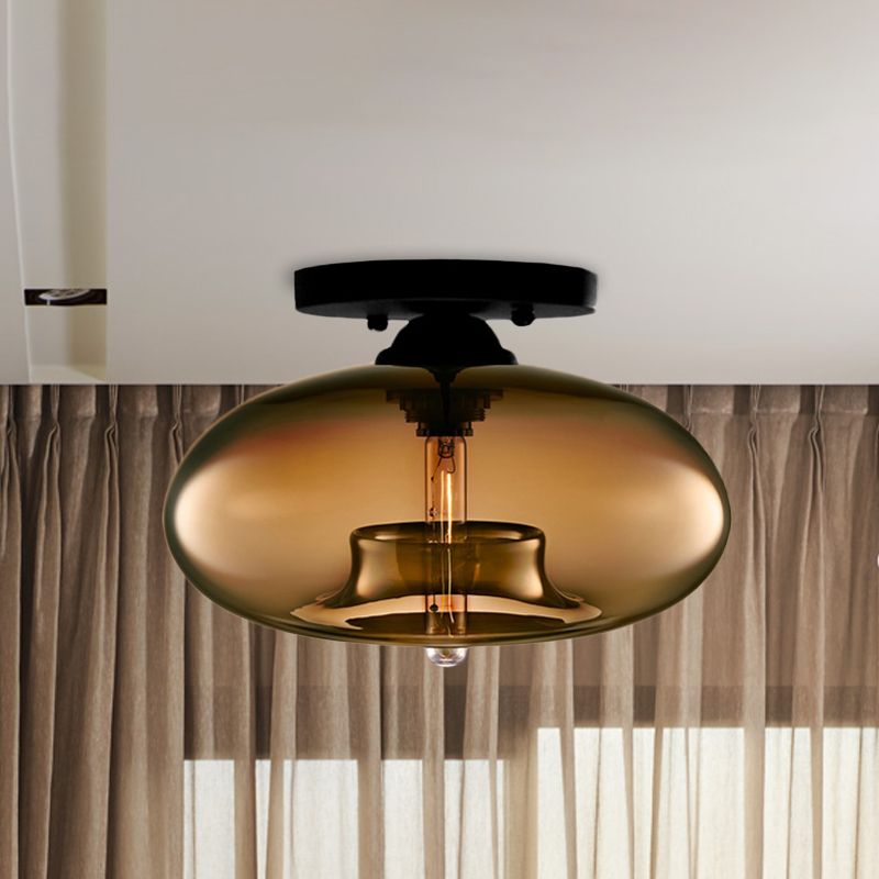 Industrial Art Deco Globe Flush Mount Ceiling Light – Living Room, Home Decor
