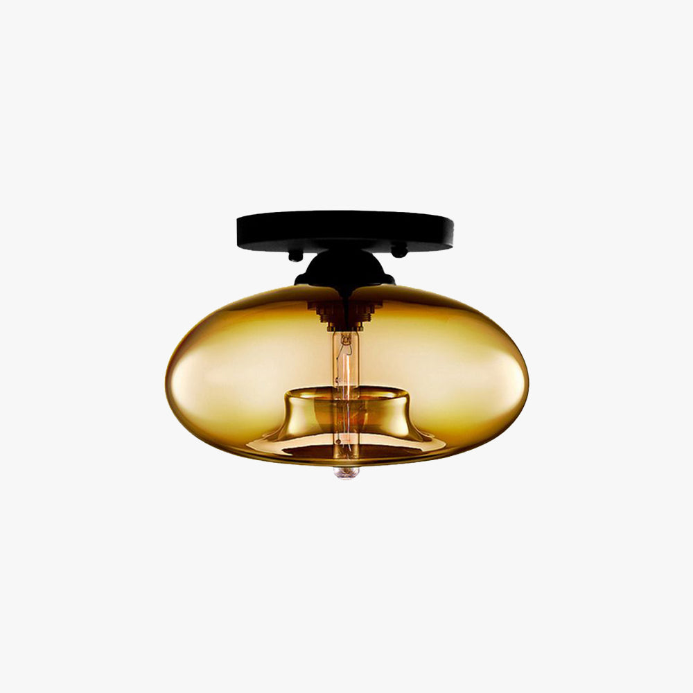 Industrial Art Deco Globe Flush Mount Ceiling Light – Living Room, Home Decor