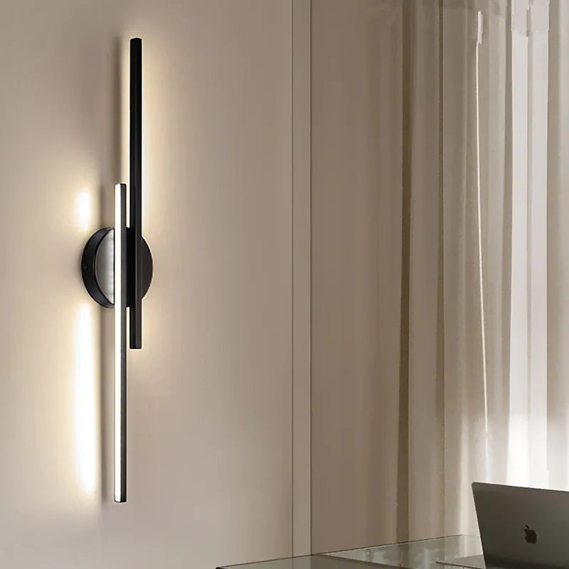 LED Wall Lamp, Metal, Black/White – Modern Decor, Home Lighting
