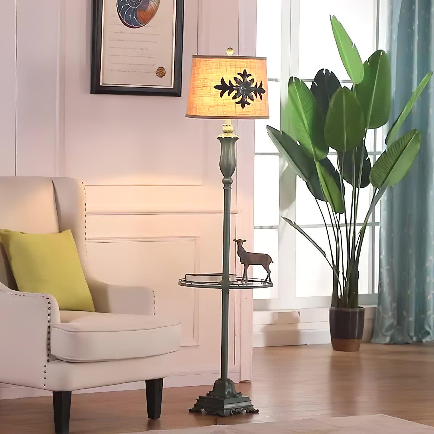 Vintage Floor Lamp, Metal/Resin, Green – Living Room, Home Decor