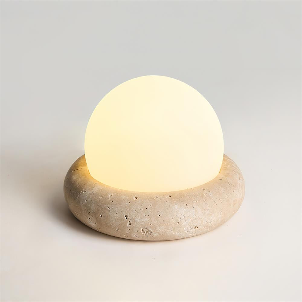 Travertine Globe Table Lamp Mini – Home Decor, Gift
