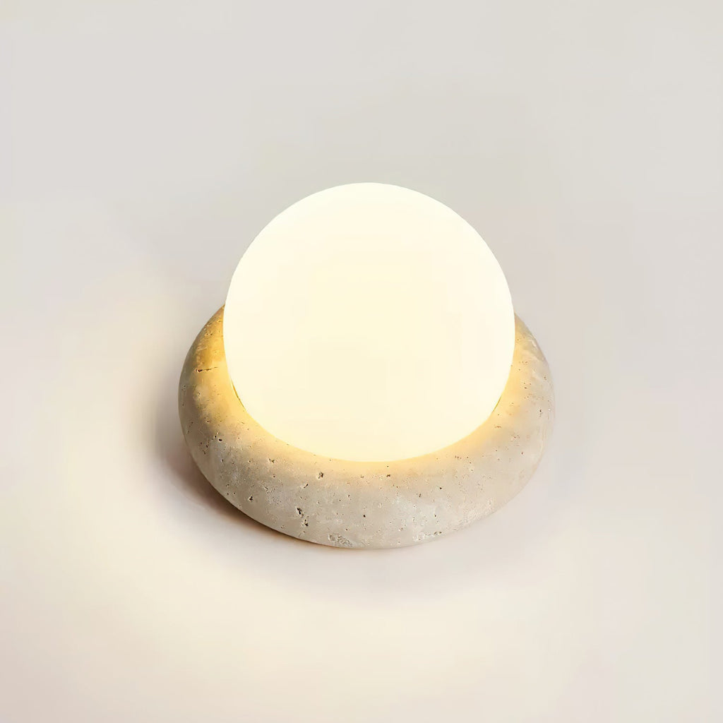 Travertine Globe Table Lamp Mini – Home Decor, Gift