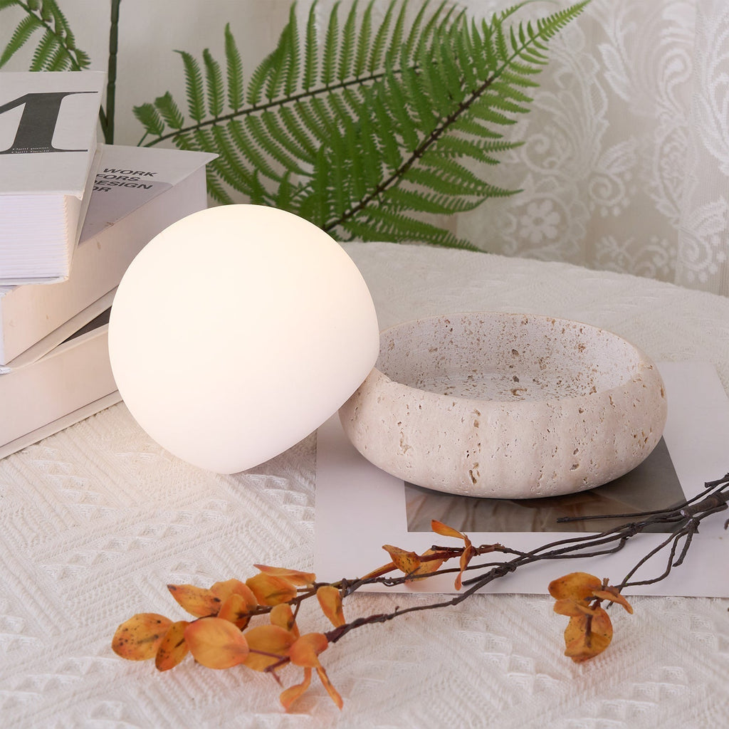 Travertine Globe Table Lamp Mini – Home Decor, Gift