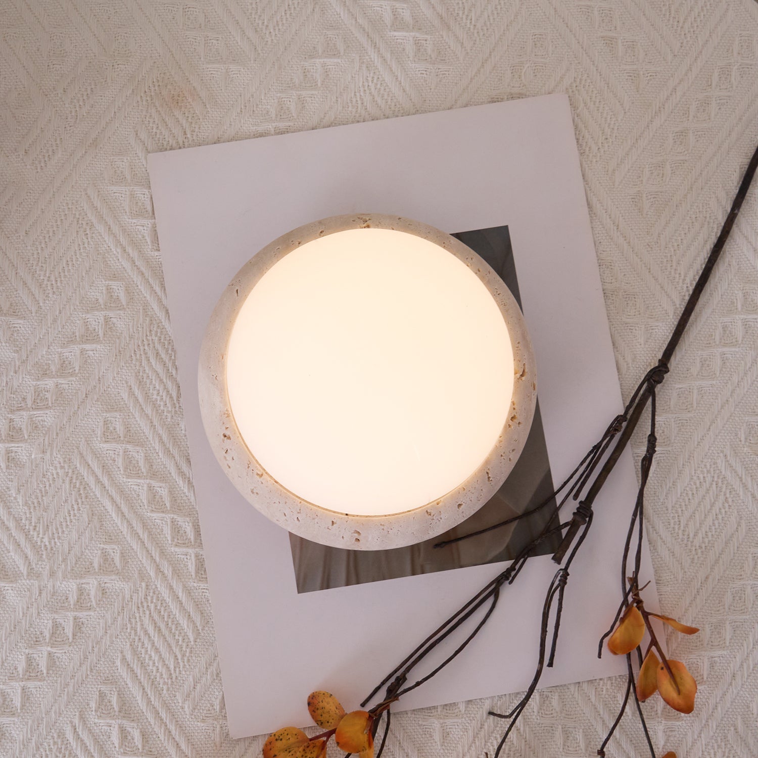 Travertine Globe Table Lamp Mini – Home Decor, Gift