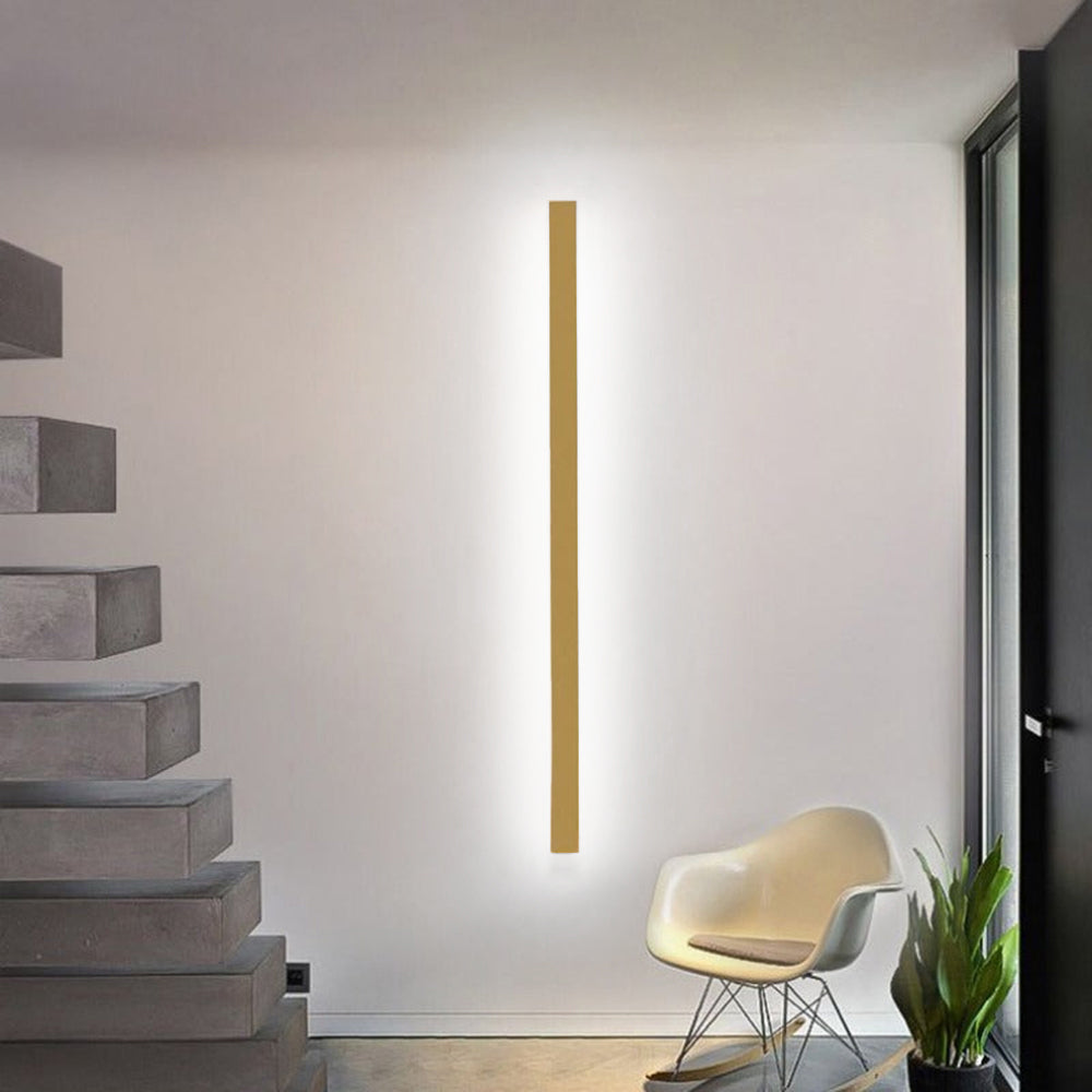 Minimalist Linear Wall Lamp, Metal Gold/Black/White – Home Decor, Modern Lighting