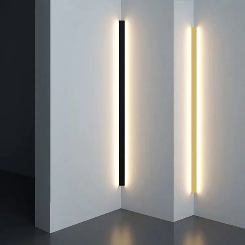 Minimalist Linear Wall Lamp, Metal Gold/Black/White – Home Decor, Modern Lighting