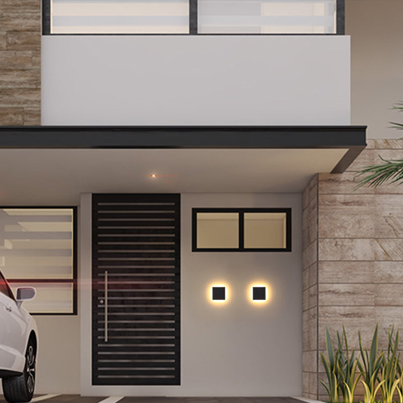 Minimalist Outdoor Wall Lamp LED, Round/Square, Black/White – Garden, Patio