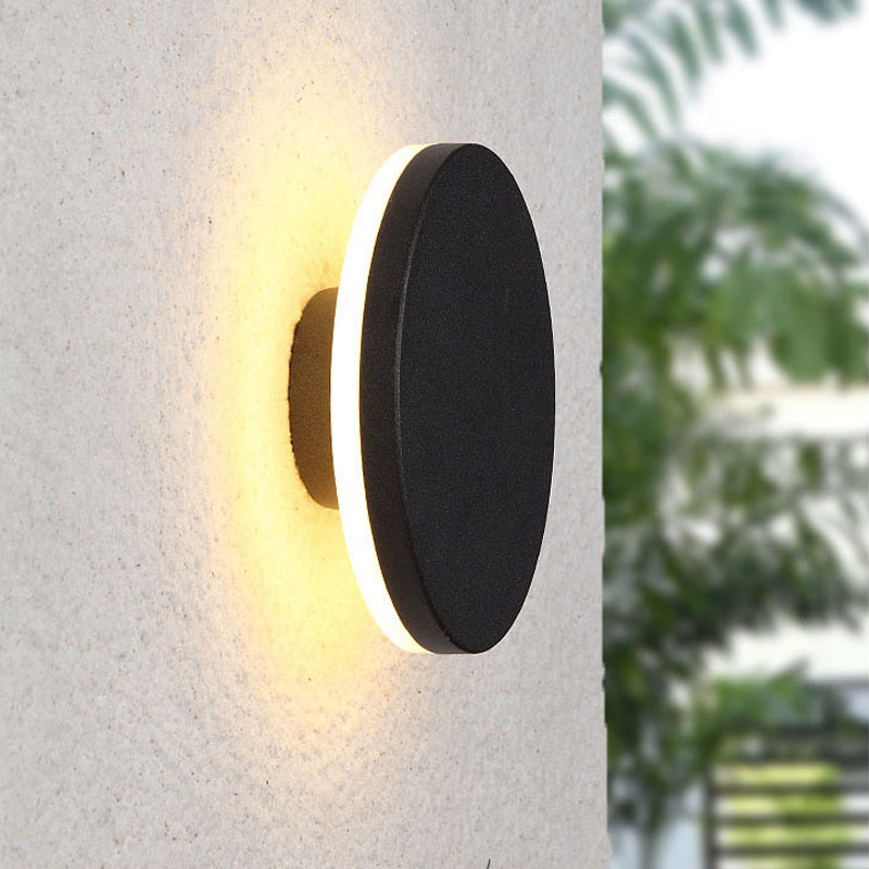 Minimalist Outdoor Wall Lamp LED, Round/Square, Black/White – Garden, Patio