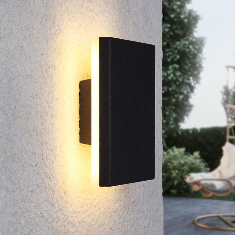 Minimalist Outdoor Wall Lamp LED, Round/Square, Black/White – Garden, Patio