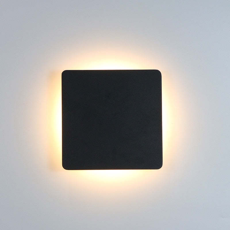 Minimalist Outdoor Wall Lamp LED, Round/Square, Black/White – Garden, Patio
