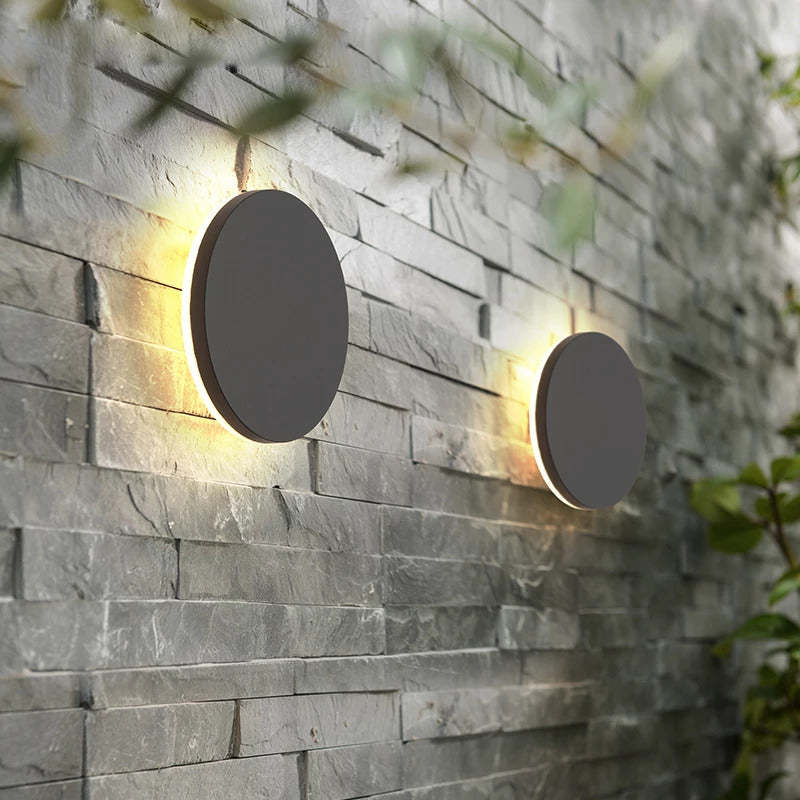 Minimalist Outdoor Wall Lamp LED, Round/Square, Black/White – Garden, Patio