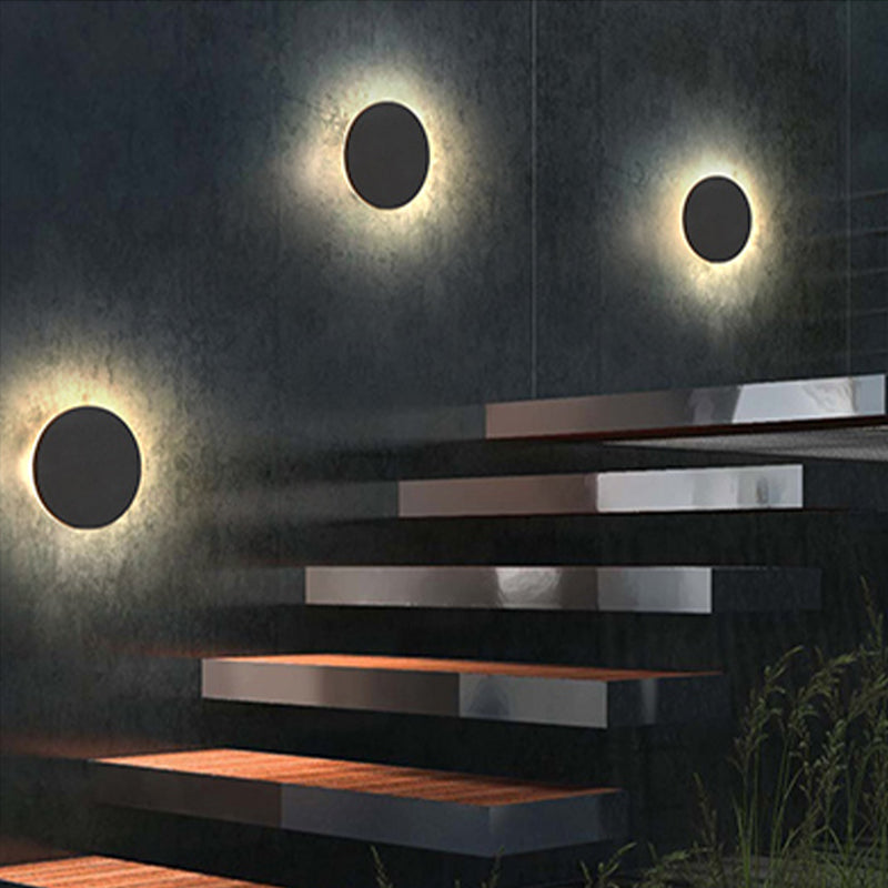 Minimalist Outdoor Wall Lamp LED, Round/Square, Black/White – Garden, Patio