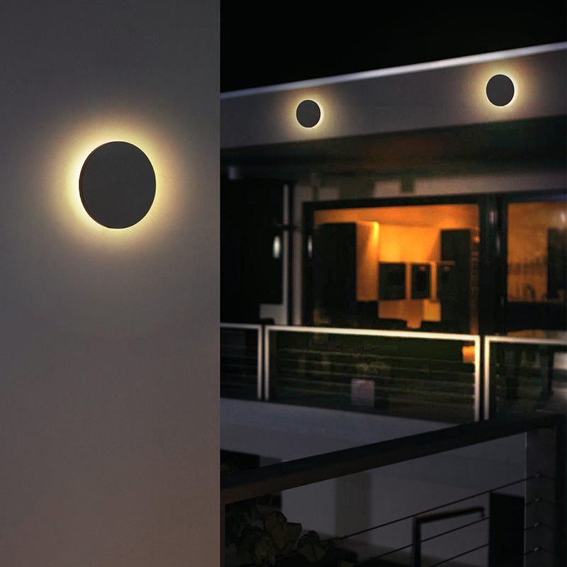 Minimalist Outdoor Wall Lamp LED, Round/Square, Black/White – Garden, Patio
