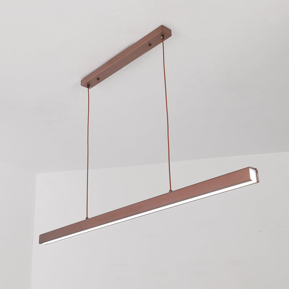 Moderne Lineare Metall LED Pendelleuchte Schwarz/Braun – Wohnzimmer, Esszimmer