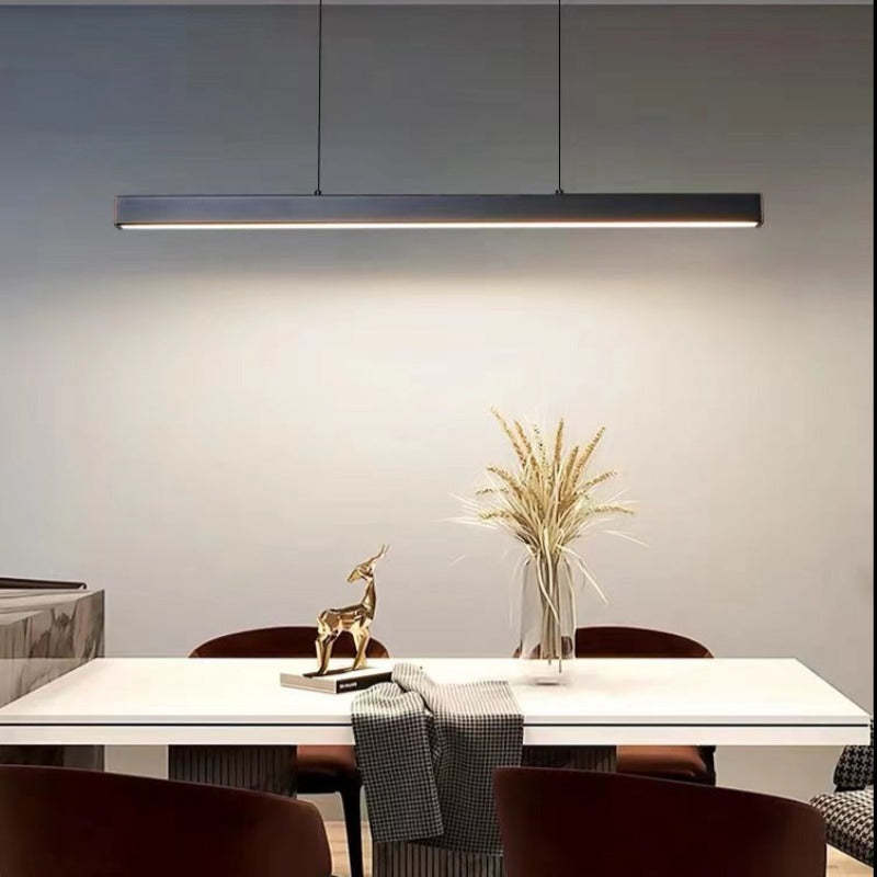 Moderne Lineare Metall LED Pendelleuchte Schwarz/Braun – Wohnzimmer, Esszimmer