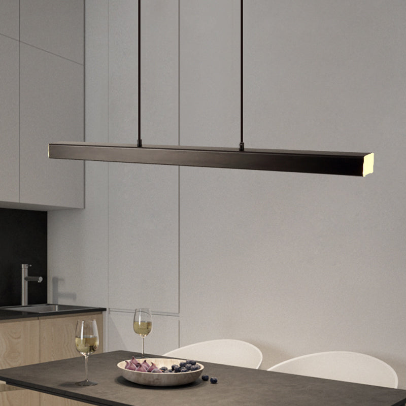Moderne Lineare Metall LED Pendelleuchte Schwarz/Braun – Wohnzimmer, Esszimmer