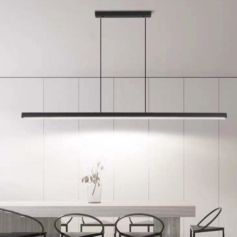 Moderne Lineare Metall LED Pendelleuchte Schwarz/Braun – Wohnzimmer, Esszimmer