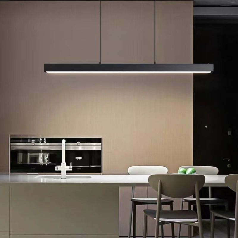 Moderne Lineare Metall LED Pendelleuchte Schwarz/Braun – Wohnzimmer, Esszimmer