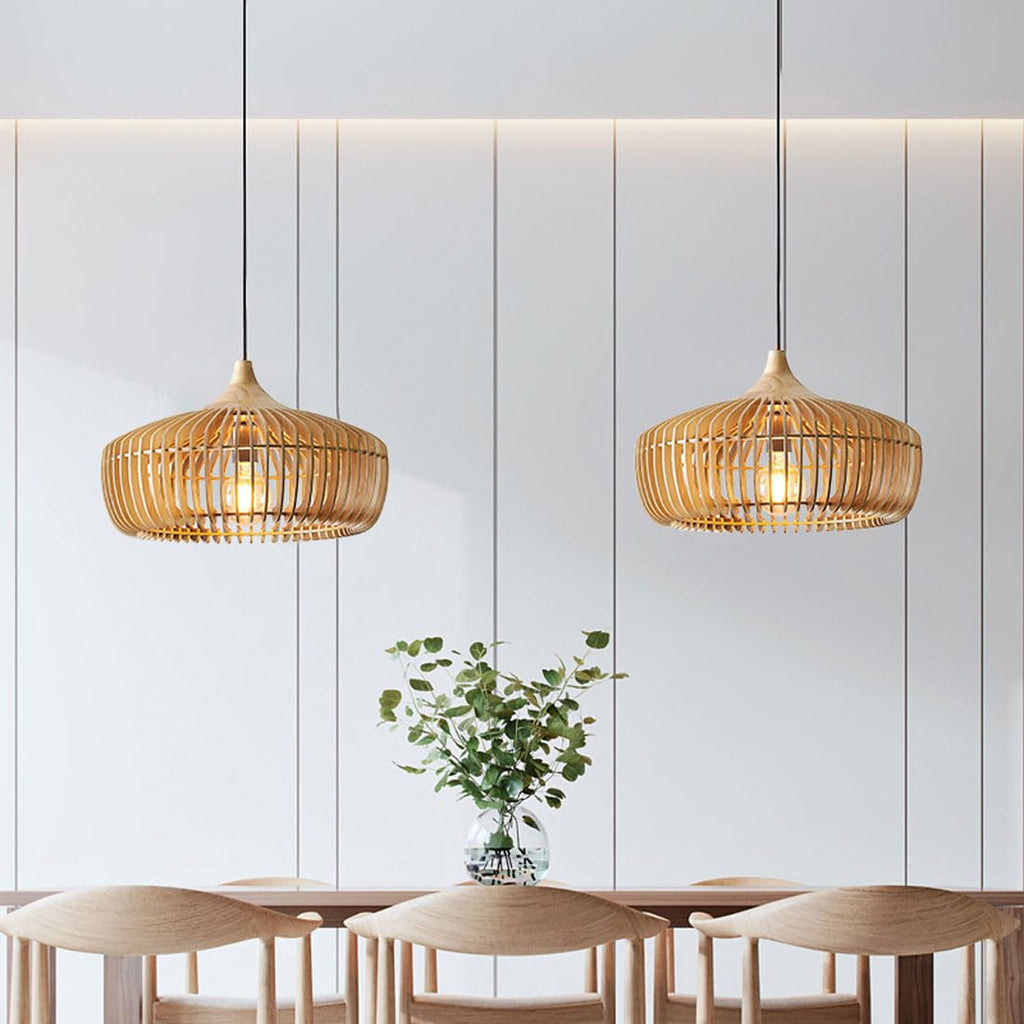 Nordic Japanese Pendant Light Wood – Bedroom, Living Room