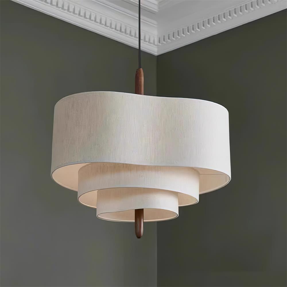 Pendelleuchte aus grünem Stoff – Wohnzimmer, Esszimmer