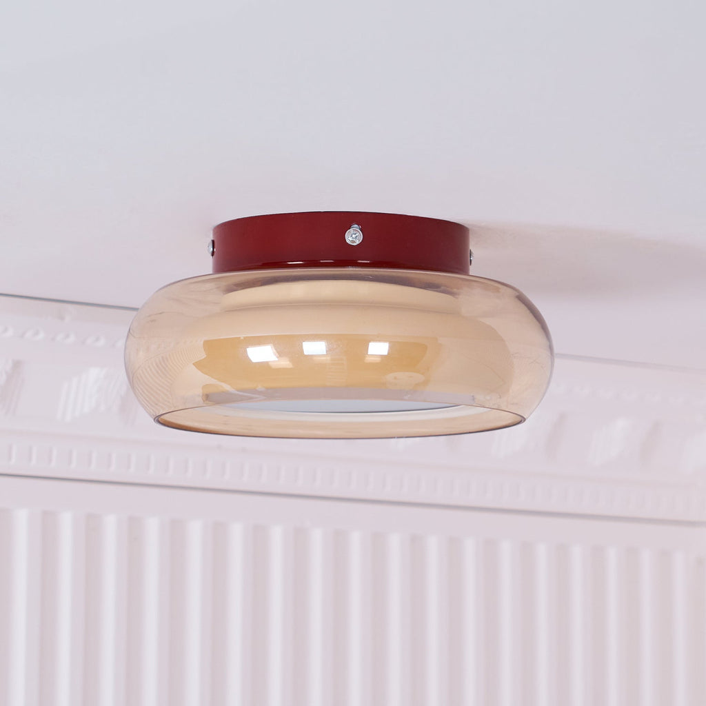 Retro Glass Flush Mount Ceiling Light – Home Decor, Ambient Lighting