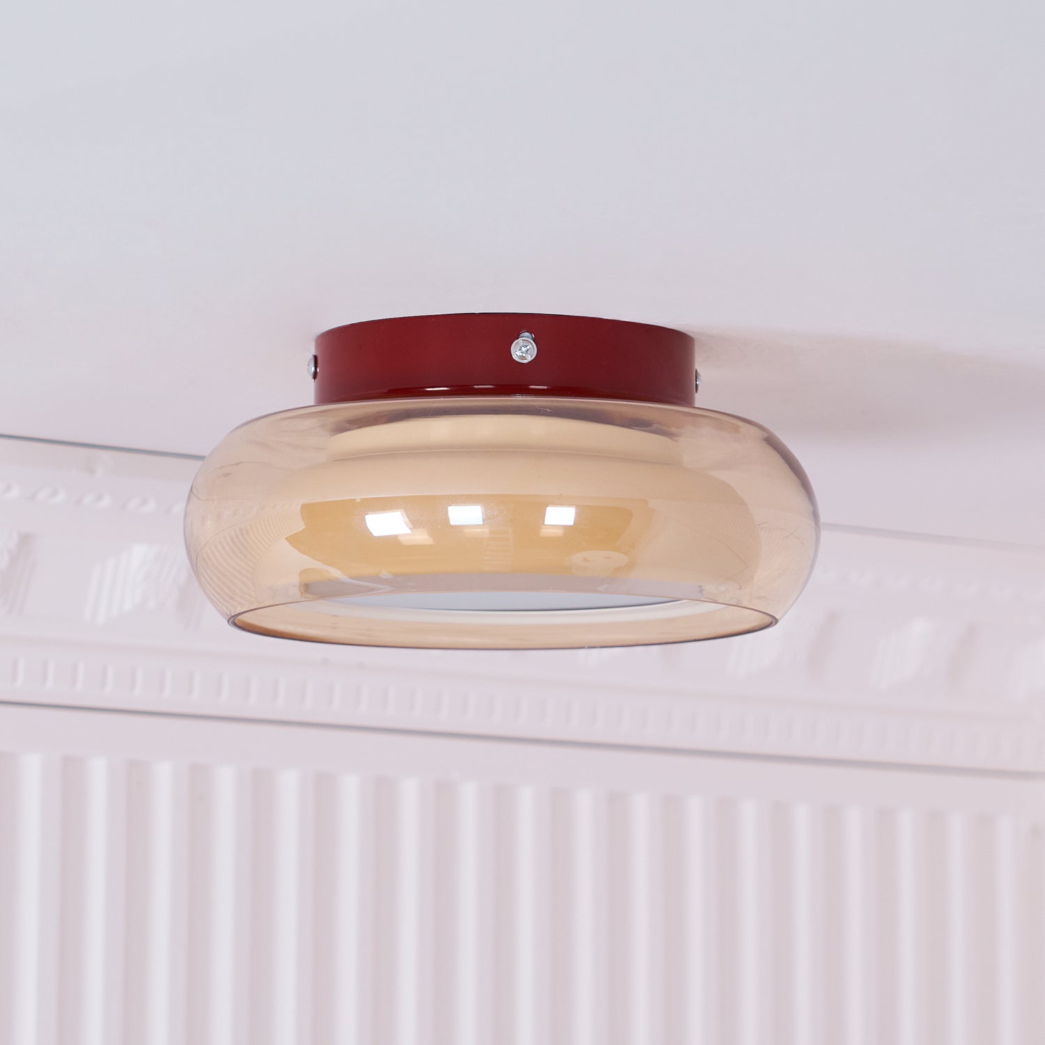 Retro Glass Flush Mount Ceiling Light – Home Decor, Ambient Lighting