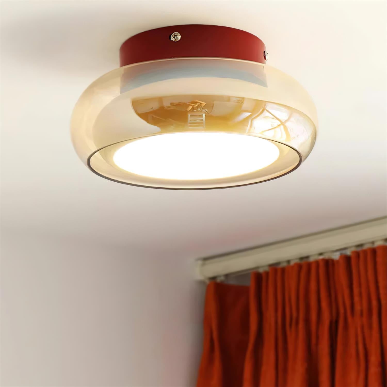 Retro Glass Flush Mount Ceiling Light – Home Decor, Ambient Lighting