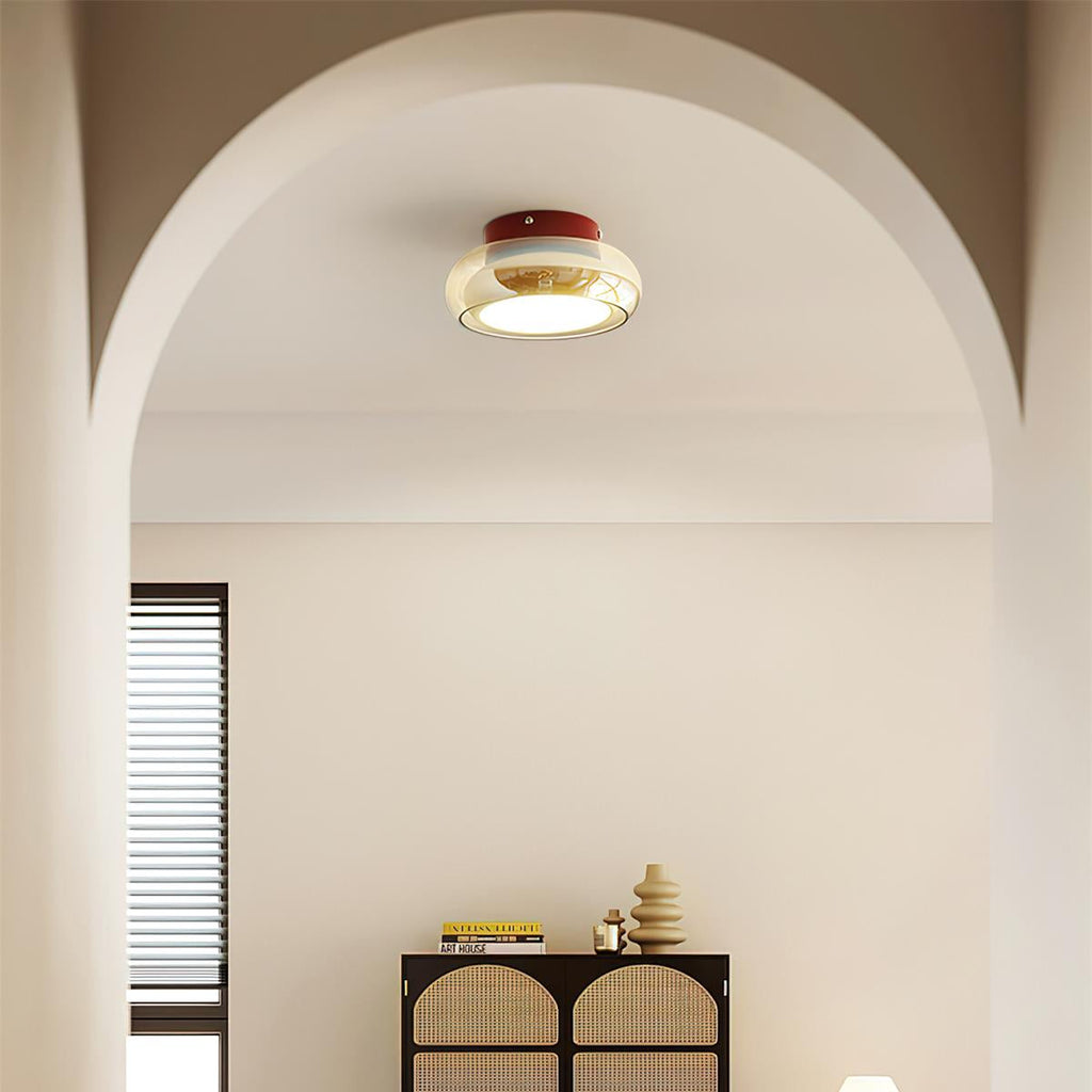 Retro Glass Flush Mount Ceiling Light – Home Decor, Ambient Lighting