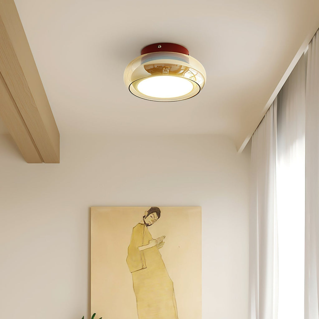 Retro Glass Flush Mount Ceiling Light – Home Decor, Ambient Lighting