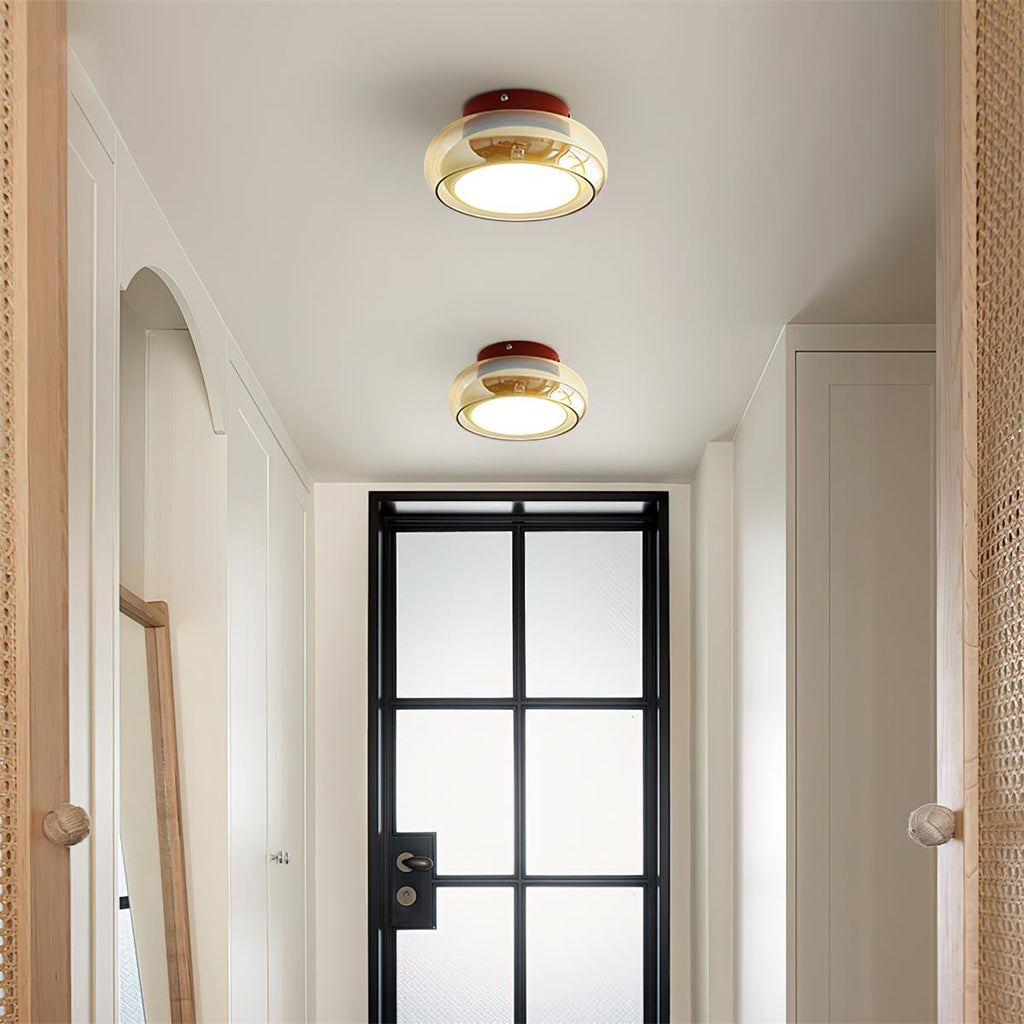 Retro Glass Flush Mount Ceiling Light – Home Decor, Ambient Lighting