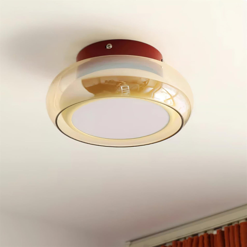 Retro Glass Flush Mount Ceiling Light – Home Decor, Ambient Lighting