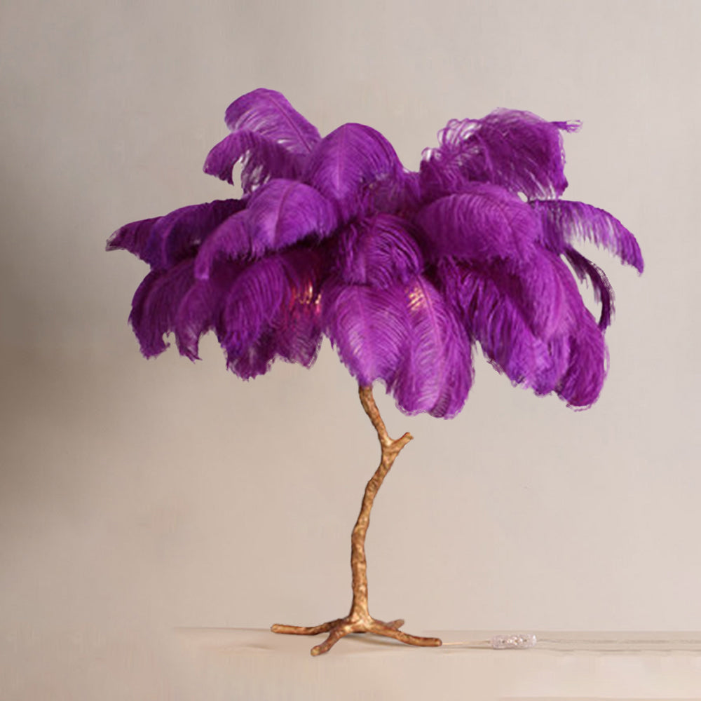 Nordic Luxury Ostrich Feather Floor/Table Lamp – Home Decor, Elegant Lighting