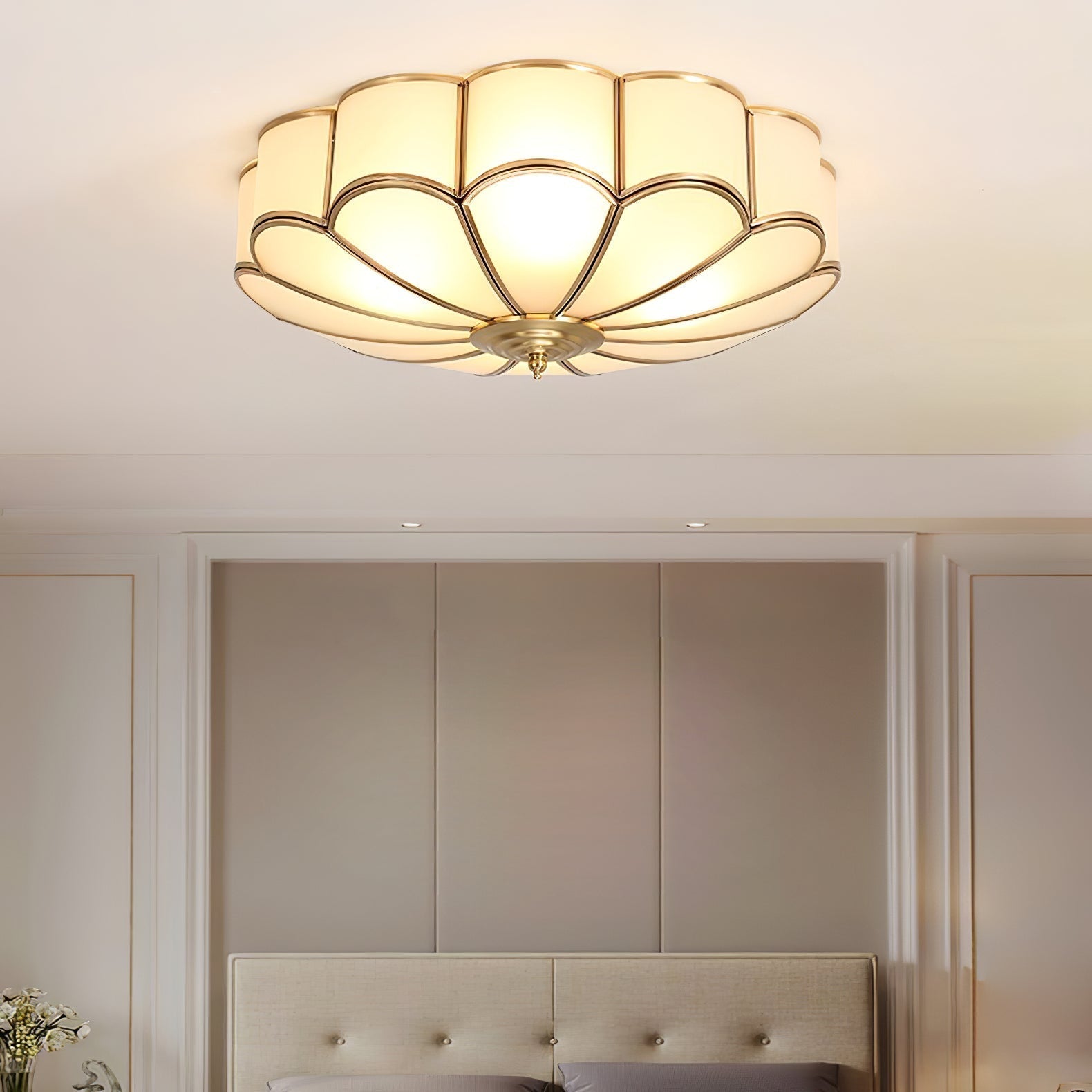 Ulira Ceiling Light Frosted Glass Brass – Home Decor, Ambient Lighting