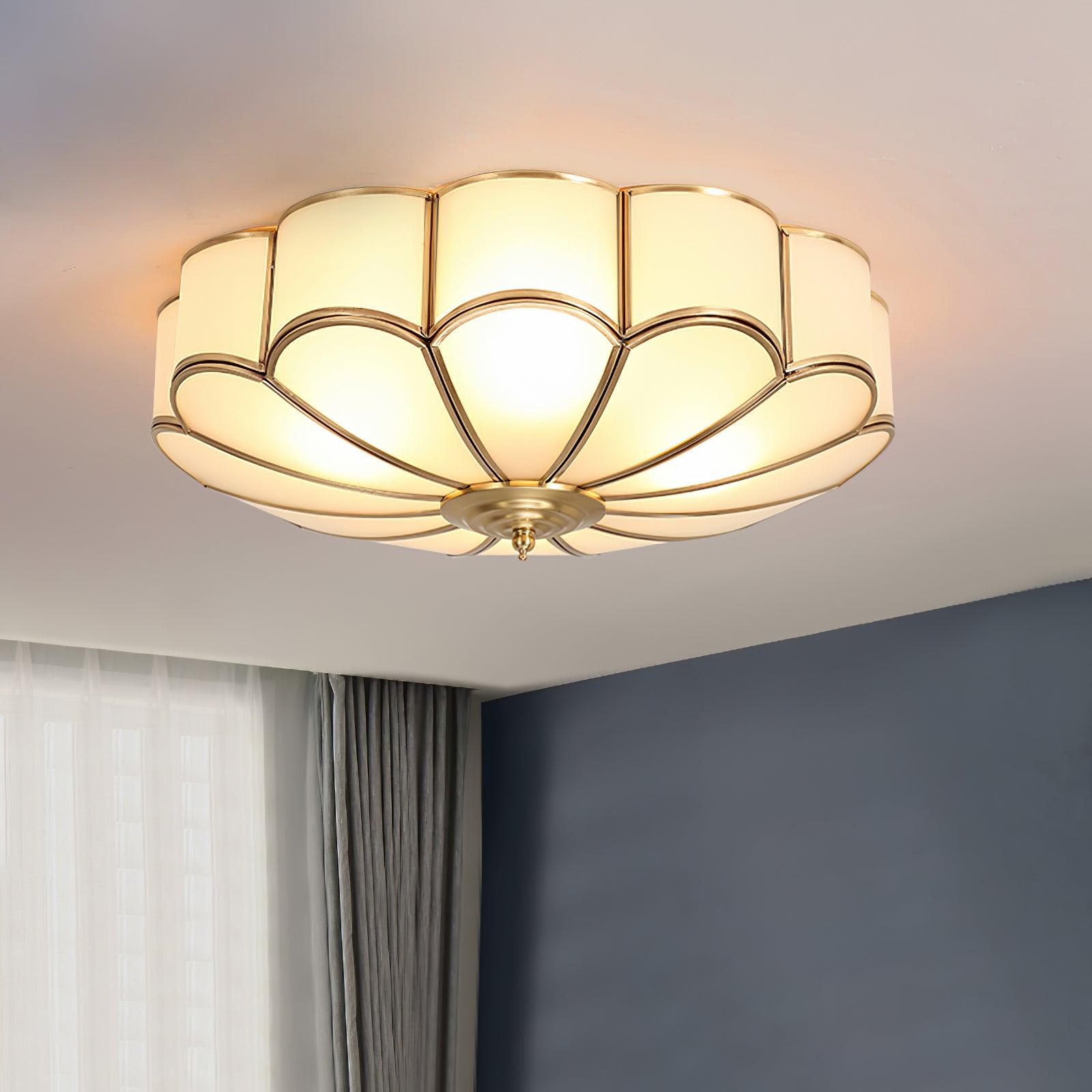 Ulira Ceiling Light Frosted Glass Brass – Home Decor, Ambient Lighting