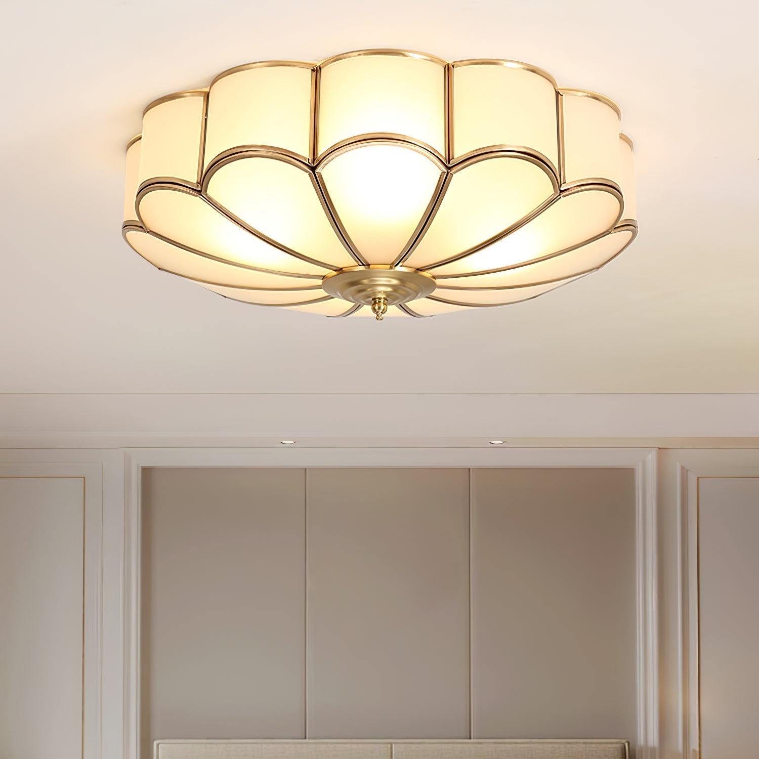 Ulira Ceiling Light Frosted Glass Brass – Home Decor, Ambient Lighting