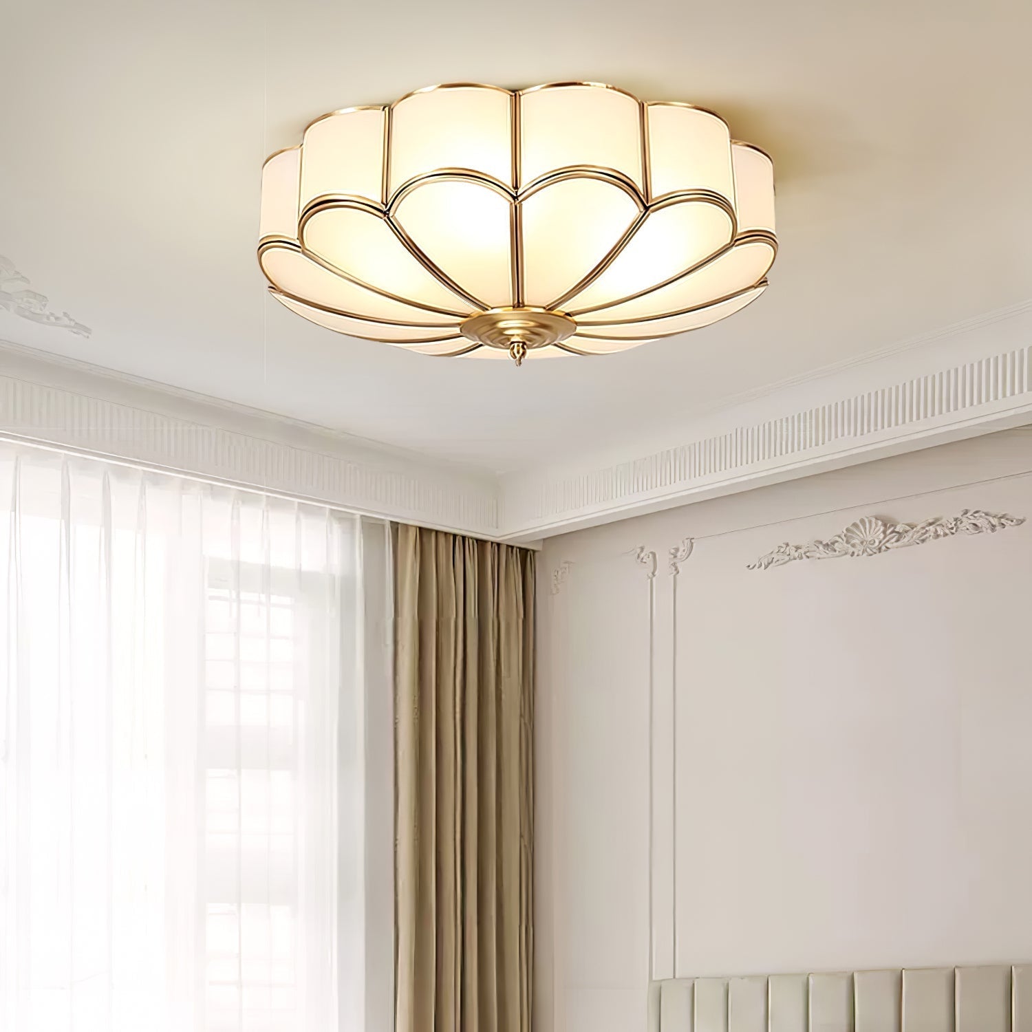 Ulira Ceiling Light Frosted Glass Brass – Home Decor, Ambient Lighting