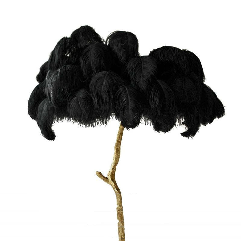 Nordic Luxury Ostrich Feather Floor/Table Lamp – Home Decor, Elegant Lighting