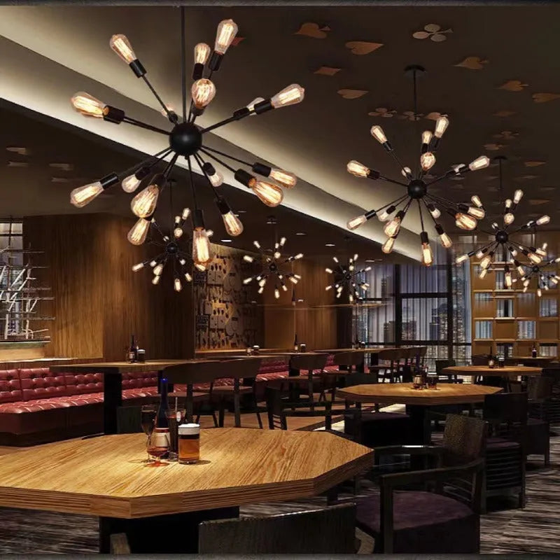 Industrial Chandelier Metal Black – Restaurant, Dining Room