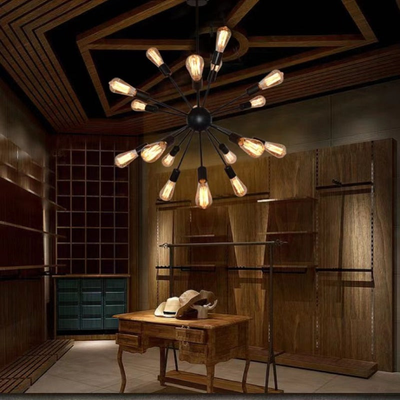 Industrial Chandelier Metal Black – Restaurant, Dining Room
