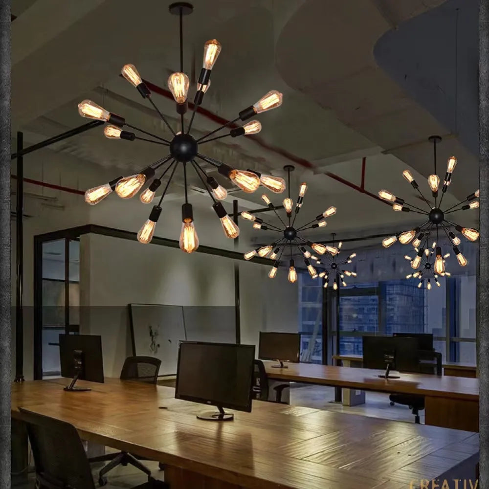 Industrial Chandelier Metal Black – Restaurant, Dining Room